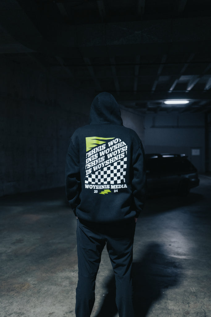 Black sales checkered hoodie