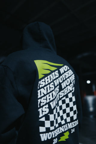 Black discount checkered hoodie